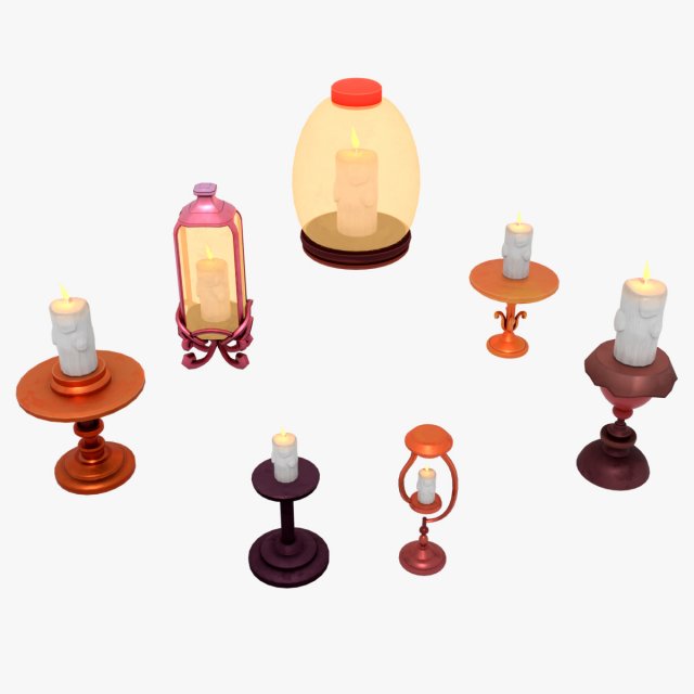 Fantasy Stylized Halloween Lamp 3D 模型 .c4d .max .obj .3ds .fbx .stl .blend 