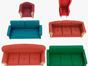 Modello di divano cartone animato Modello 3D