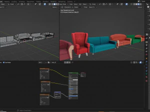 Cartoon Sofa Model 3D Model