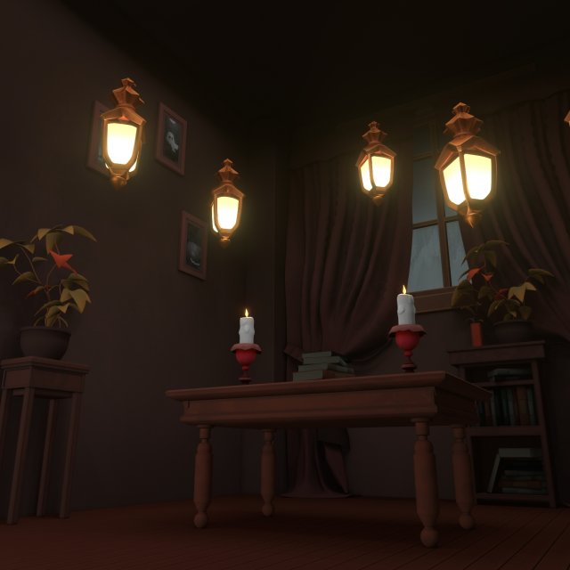 Halloween Cartoon Room Model 3D .c4d .max .obj .3ds .fbx .stl .blend