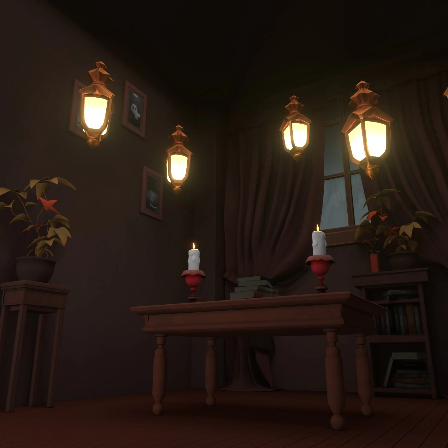 Halloween Cartoon Room 3D Model .c4d .max .obj .3ds .fbx .stl .blend 