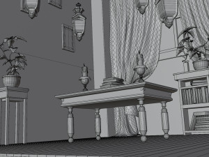 Halloween Cartoon Room Model 3D