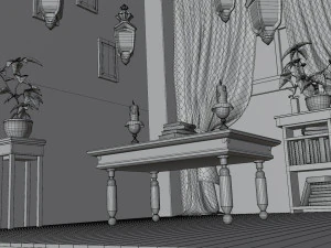Halloween Cartoon Room 3D Model