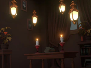 Halloween Cartoon Room 3D Model