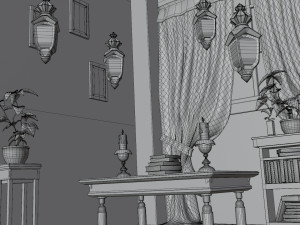 Halloween Cartoon Room Model 3D