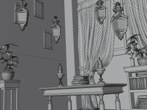 Halloween Cartoon Room 3D Model