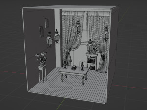 Halloween Cartoon Room Model 3D