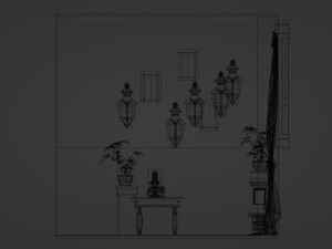 Halloween Cartoon Room Model 3D