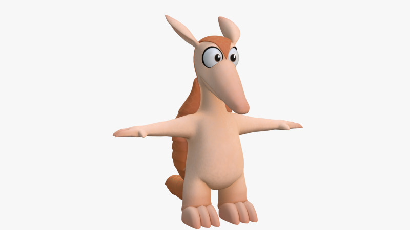 Dasypodidae cartoon character 3D 模型 .c4d .max .obj .3ds .fbx .stl .blend 