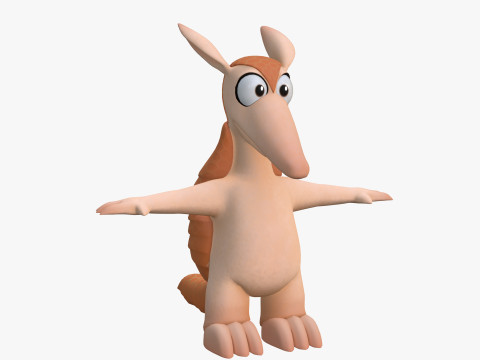 Dasypodidae cartoon character 3D Model