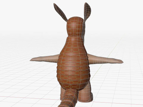 데이지포대(Dasypodidae) 만화 캐릭터 3D 모델