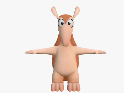 데이지포대(Dasypodidae) 만화 캐릭터 3D 모델