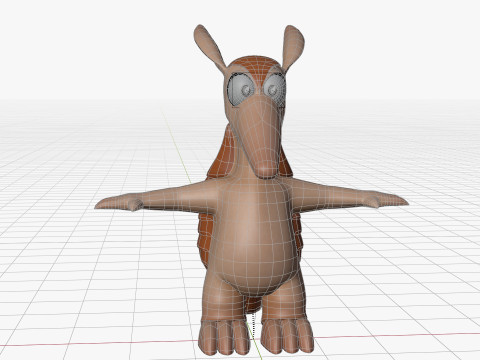 Dasypodidae cartoon character 3D 模型