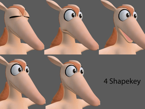 Dasypodidae cartoon character 3D 模型