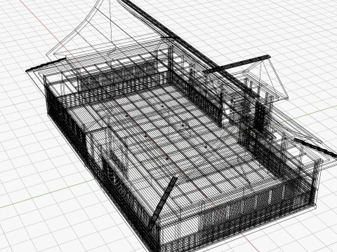 Japanese Training House - Dojo 3D Model