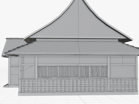 Japanese Training House - Dojo 3D Model
