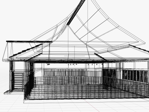 Japanese Training House - Dojo 3D Model