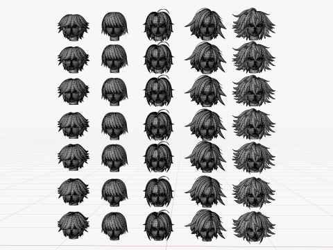 Anime Style Hair - 03 Model 3D