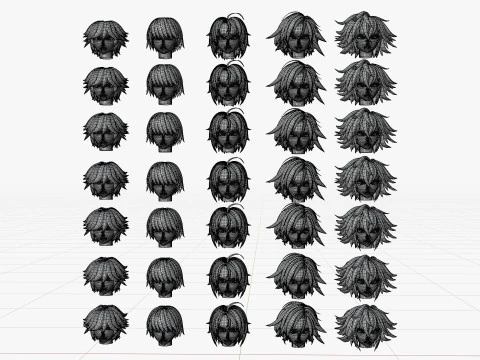 Anime Style Hair - 03 3D Model