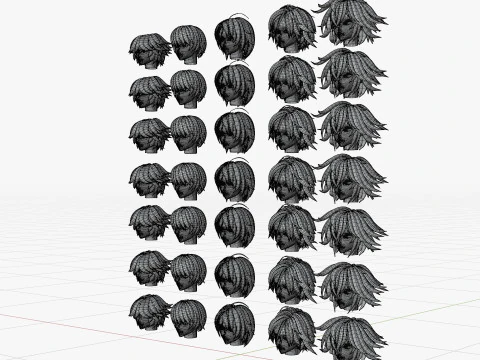Anime Style Hair - 03 3D Model