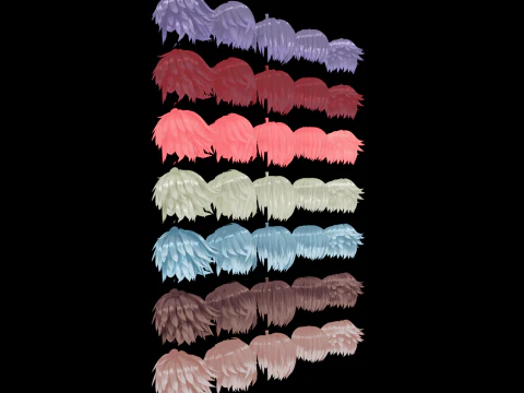 Anime Style Hair - 03 3D Model