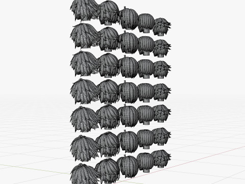 Anime Style Hair - 03 Model 3D
