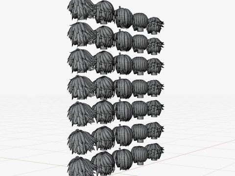Anime Style Hair - 03 3D Model