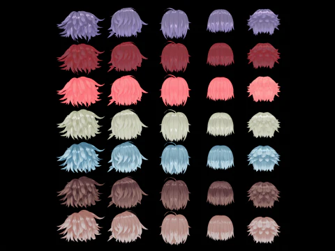 Anime Style Hair - 03 3D Model
