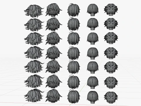 Anime Style Hair - 03 3D Model
