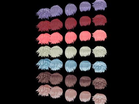 Anime Style Hair - 03 3D Model