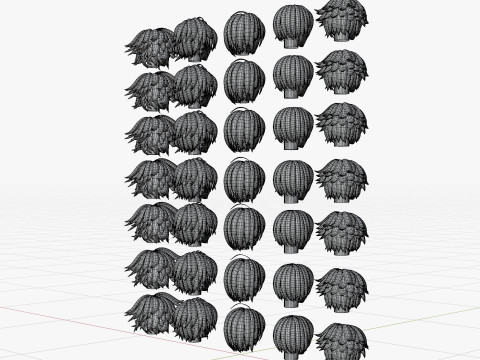 Anime Style Hair - 03 Model 3D