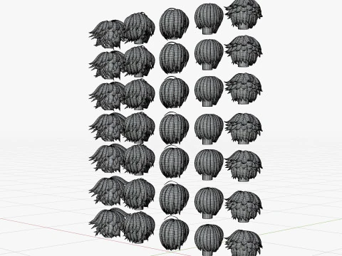 Anime Style Hair - 03 3D Model