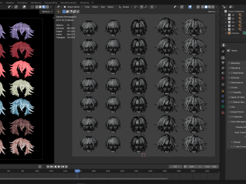 Anime Style Hair - 03 Model 3D