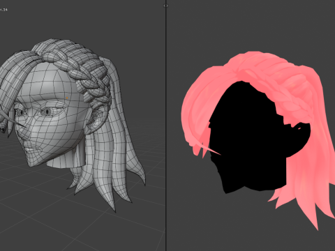 Anime Style Hair - 04 3D Модель