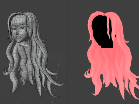 Anime Style Hair - 04 3D Модель