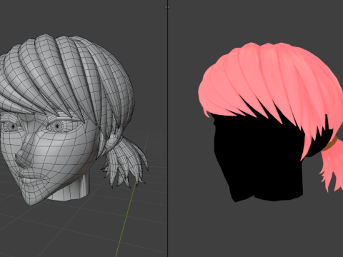 Anime Style Hair - 04 3D Модель
