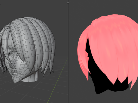 Anime Style Hair - 04 3D Модель