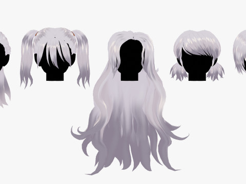 Anime Style Hair - 04 3D Модель