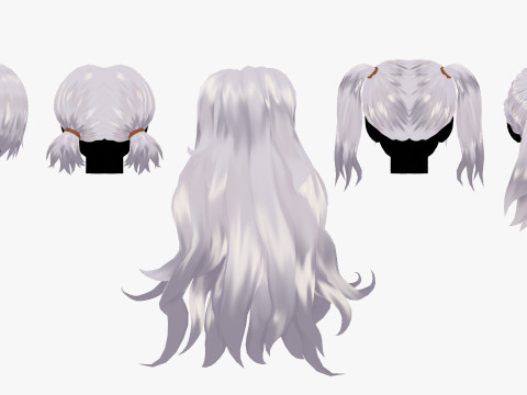 Anime Style Hair - 04 3D Модель