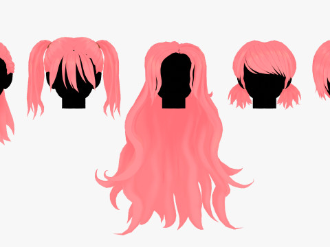Anime Style Hair - 04 3D Модель