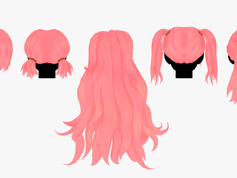 Anime Style Hair - 04 3D Модель
