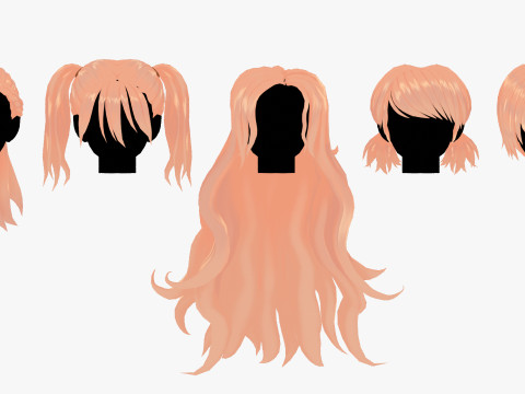 Anime Style Hair - 04 3D Модель