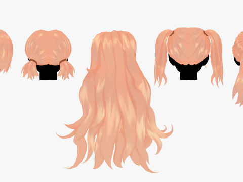 Anime Style Hair - 04 3D Модель