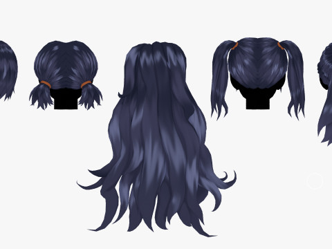 Anime Style Hair - 04 3D Модель