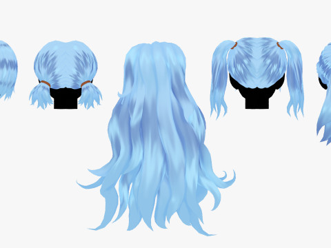 Anime Style Hair - 04 3D Модель