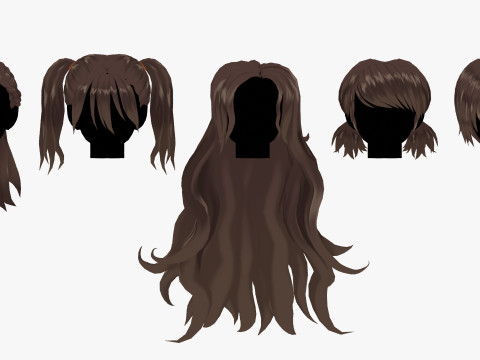 Anime Style Hair - 04 3D Модель