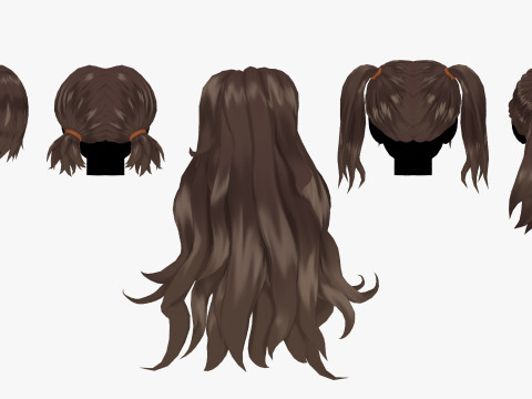 Anime Style Hair - 04 3D Модель