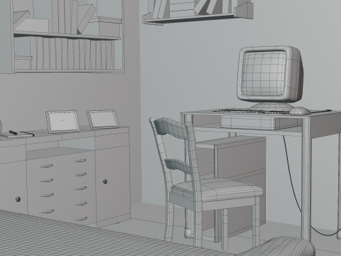 Cartoon Bedroom 3D Модель