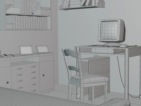 Cartoon Bedroom 3D Model