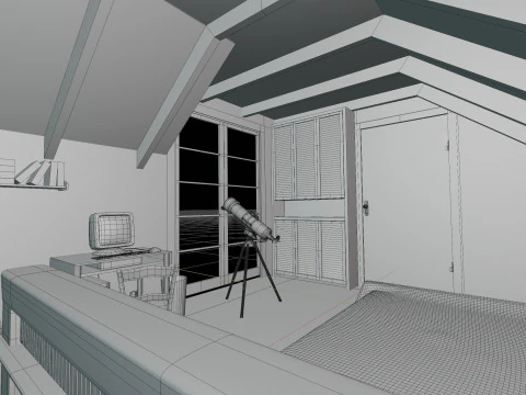Cartoon Bedroom 3D Model